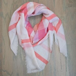 Burberry Pink & White Plaid Scarf